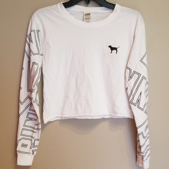 PINK Victoria's Secret Tops - PINK VS white crop sweater
